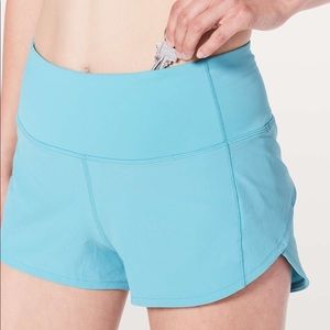 Lululemon High Waisted Speed Shorts 2” Elon Blue
